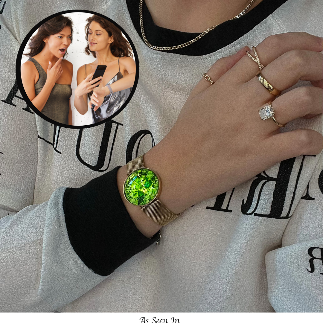 White Gold Mesh Magnetic Augmented Reality Bracelet