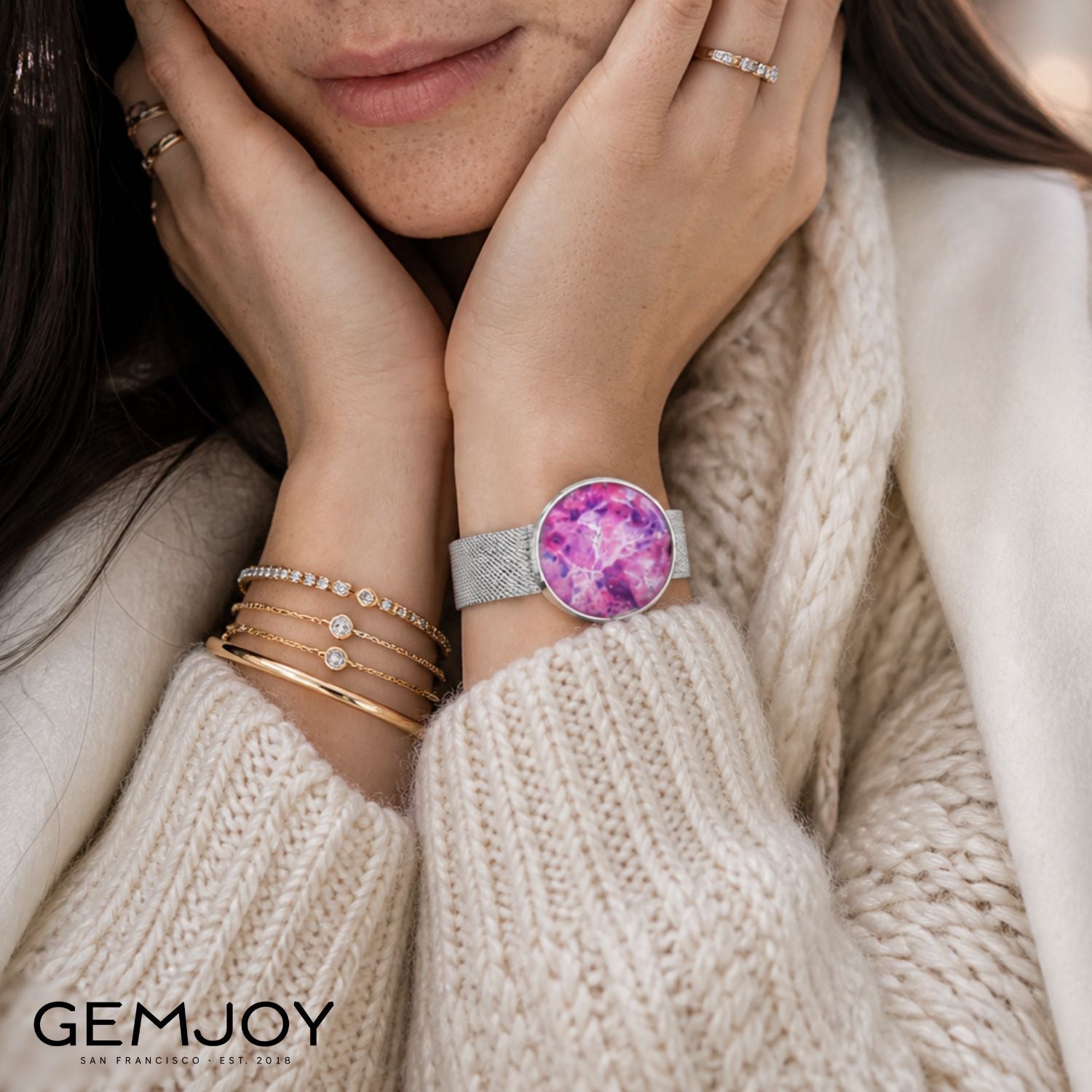 Moonlit Mesh Bracelet — White Gold