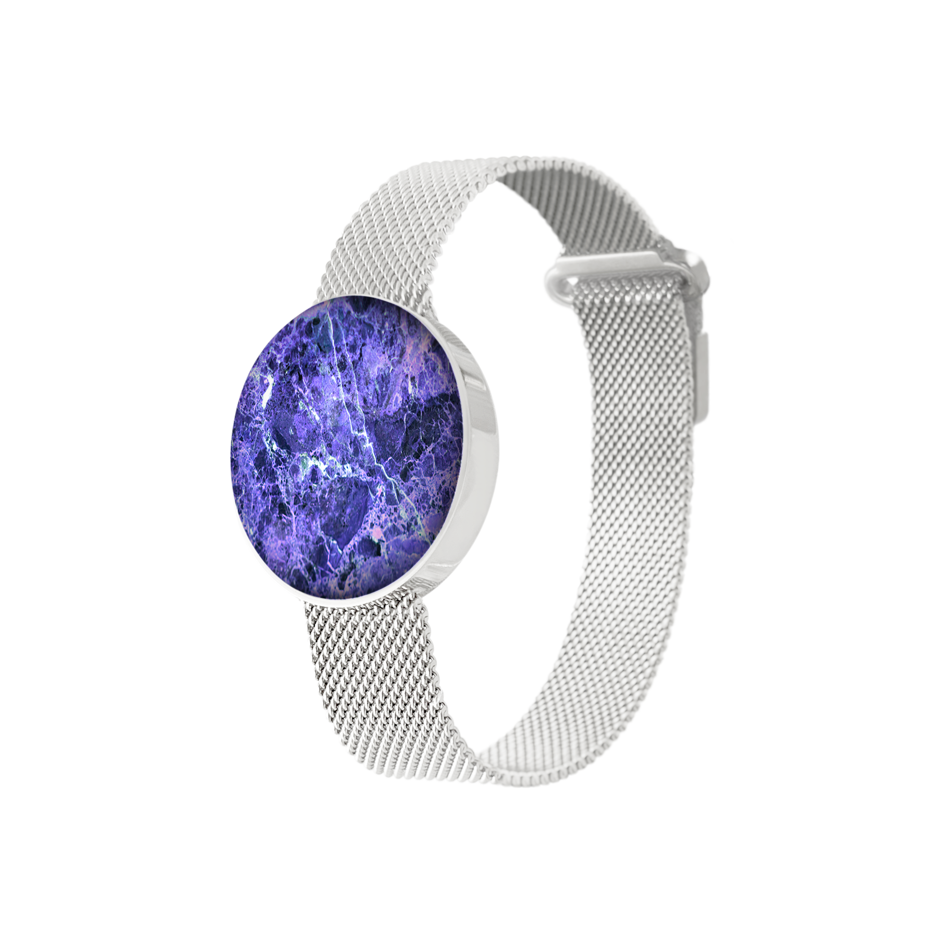 White Gold Mesh Magnetic Augmented Reality Bracelet